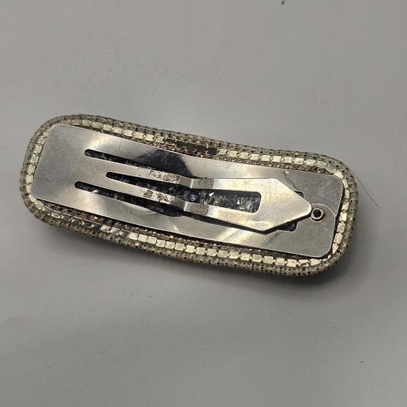 Vintage Gold-tone Barrette Set Woven Black Faceted Beads Hair Clips Glam Bridal main image 11